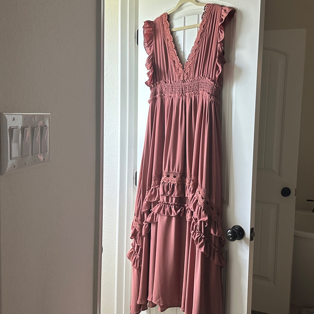 BalticBorn Elegant Mauve Pink Maxi Dress